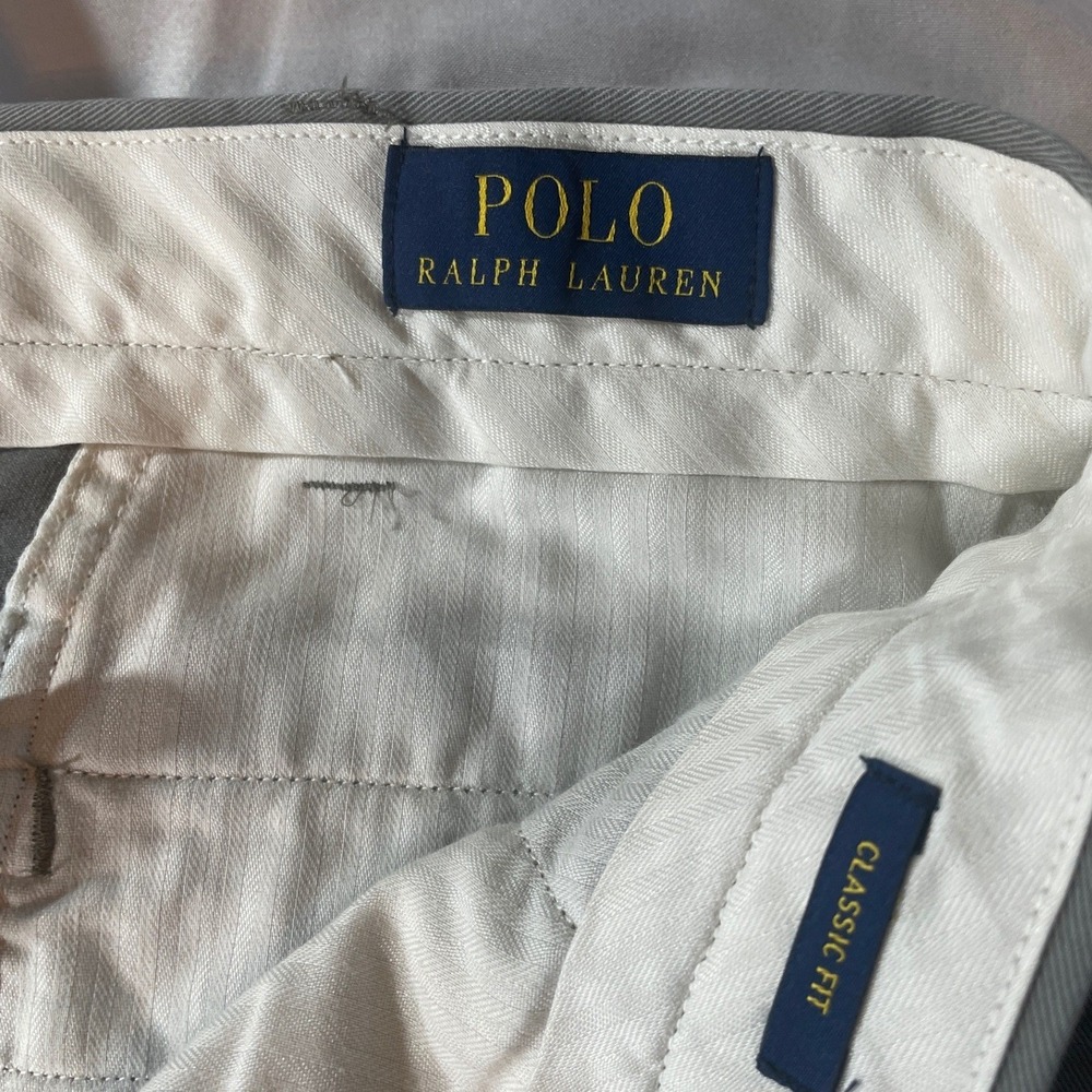 Polo Ralph Lauren Chino Pants Mens 36x32 Gray Classic Fit Cotton Twill Trousers - Picture 3 of 9